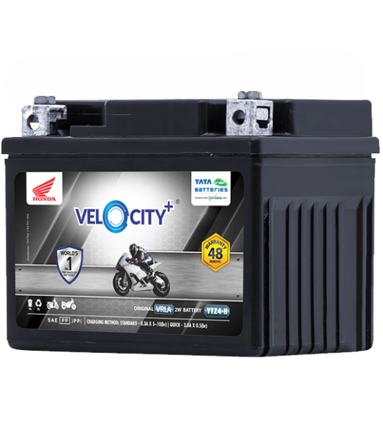 2Wheeler Batteries -VRLA - Velocity Plus - YTZ4-H